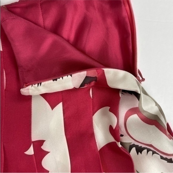 NWT Elie Tahari 100% Silk ‘Prato’ Pleated Striped Floral Print Mini Skirt Size 4 - Picture 5 of 11